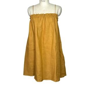 NWT Morrow Softgoods 100% Linen Sundress in Yellow Gold Size M/L